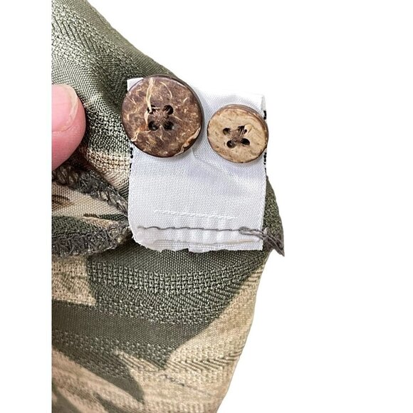 Tommy Bahama Mens Olive And Tan Floral Hawaiian Camp Village Shirt Sz L - Picture 5 of 8